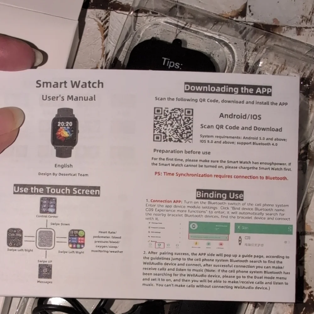 Sleek Black Smartwatch Android And Apple